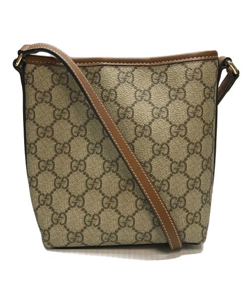 GUCCI（グッチ）GUCCI (グッチ) 〔GGエンブレム〕ナノ バケットバッグ イタリア製 ベージュの古着・服飾アイテム