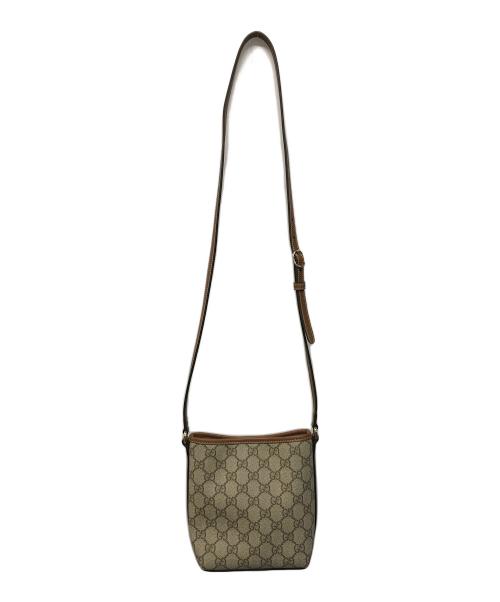 GUCCI（グッチ）GUCCI (グッチ) 〔GGエンブレム〕ナノ バケットバッグ イタリア製 ベージュの古着・服飾アイテム