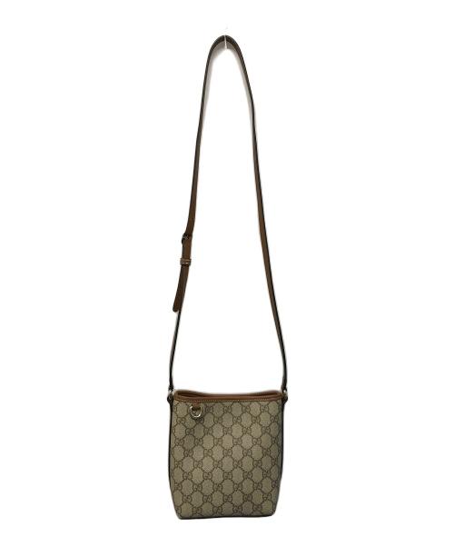 GUCCI（グッチ）GUCCI (グッチ) 〔GGエンブレム〕ナノ バケットバッグ イタリア製 ベージュの古着・服飾アイテム
