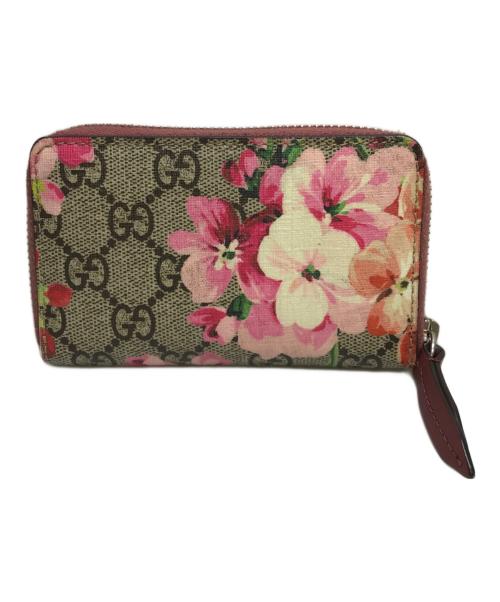 GUCCI（グッチ）GUCCI (グッチ) GGブルームス コンパクトウォレット イタリア製 ベージュ×ピンクの古着・服飾アイテム