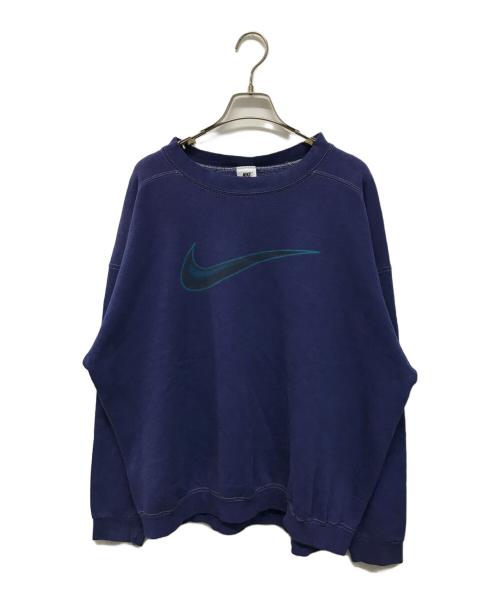 NIKE（ナイキ）NIKE (ナイキ) プリントスウェット センタースウォッシュ USA製 ネイビー サイズ:XLの古着・服飾アイテム