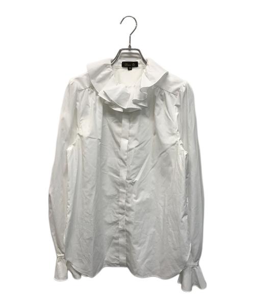 DRAWER（ドゥロワー）Drawer (ドゥロワー) CAPSULE フリルカラーブラウス 日本製 ホワイト サイズ:SIZE 38の古着・服飾アイテム