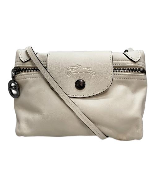 LONGCHAMP（ロンシャン）LONGCHAMP (ロンシャン) LE PLIAGE EXTRA（ル プリアージュ エクストラ） レザーショルダーバッグ ホワイトの古着・服飾アイテム