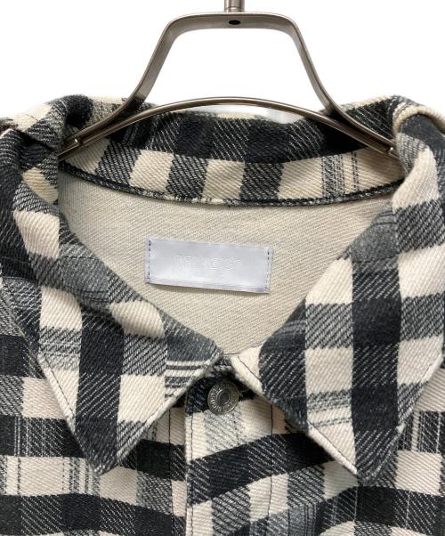 NEON SIGN（ネオンサイン）NEON SIGN (ネオンサイン) Cutaway front Glitch Gingham jacket(カッタウェイ フロント グリッチ ギンガム ジャケット) 日本製 ブラック×ホワイト サイズ:SIZE 48の古着・服飾アイテム
