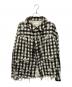 NEON SIGN（ネオンサイン）の古着「Cutaway front Glitch Gingham jacket(カッタウェイ フロント グリッチ ギンガム ジャケット) 日本製」｜ブラック×ホワイト
