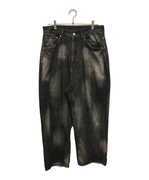 ANCELLM（アンセルム）ANCELLM (アンセルム) AGING WIDE DENIM PANTS(エイジング ワイド デニム パンツ) 日本製 ブラック サイズ:SIZE 2の古着・服飾アイテム