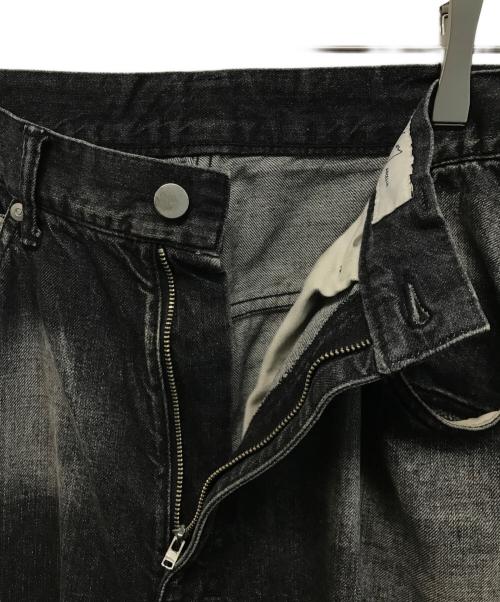 ANCELLM（アンセルム）ANCELLM (アンセルム) AGING WIDE DENIM PANTS(エイジング ワイド デニム パンツ) 日本製 ブラック サイズ:SIZE 2の古着・服飾アイテム