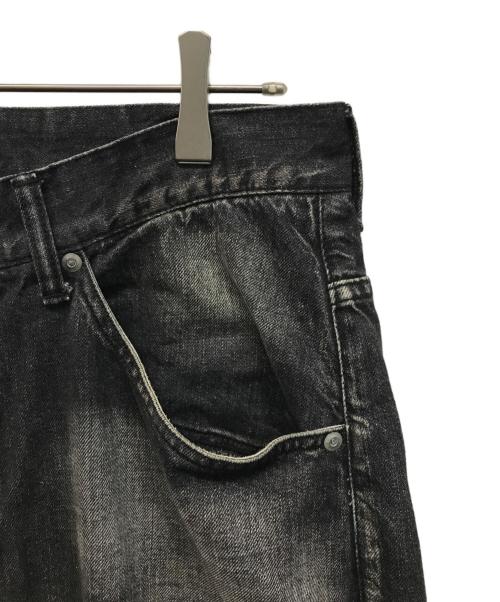 ANCELLM（アンセルム）ANCELLM (アンセルム) AGING WIDE DENIM PANTS(エイジング ワイド デニム パンツ) 日本製 ブラック サイズ:SIZE 2の古着・服飾アイテム