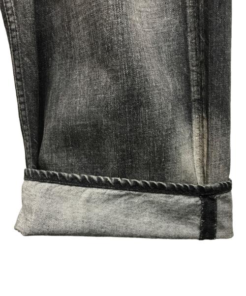 ANCELLM（アンセルム）ANCELLM (アンセルム) AGING WIDE DENIM PANTS(エイジング ワイド デニム パンツ) 日本製 ブラック サイズ:SIZE 2の古着・服飾アイテム