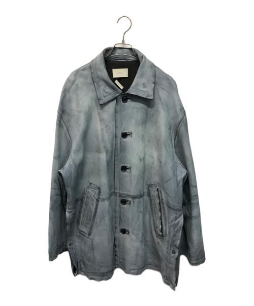 YOKE（ヨーク）YOKE (ヨーク) CUT OFF LEATHER CAR COAT(カットオフ レザー カーコート) ブルー 羊革  ブルー サイズ:SIZE 4の古着・服飾アイテム