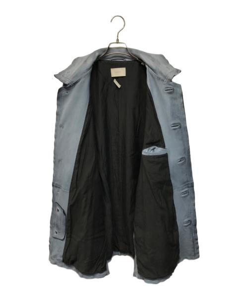YOKE（ヨーク）YOKE (ヨーク) CUT OFF LEATHER CAR COAT(カットオフ レザー カーコート) ブルー 羊革  ブルー サイズ:SIZE 4の古着・服飾アイテム