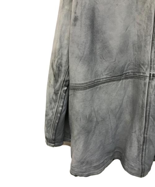 YOKE（ヨーク）YOKE (ヨーク) CUT OFF LEATHER CAR COAT(カットオフ レザー カーコート) ブルー 羊革  ブルー サイズ:SIZE 4の古着・服飾アイテム