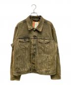 LEVI'Sリーバイス）の古着「TYPE III トラッカージャケット Gジャンヴィンテージ加工 デニムジャケット」｜ブラック×イエロー