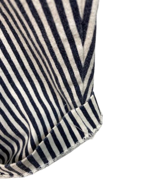 STONE ISLAND（ストーンアイランド）STONE ISLAND (ストーンアイランド) バックロゴ長袖カットソー MARINA 18SS ネイビー×ホワイト サイズ:SIZE Mの古着・服飾アイテム