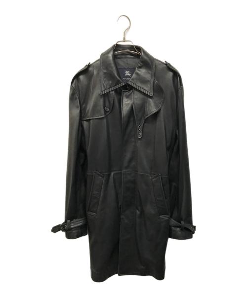 BURBERRY LONDON（バーバリーロンドン）BURBERRY LONDON (バーバリーロンドン) ラムレザーコート　レザートレンチコート ブラック サイズ:SIZE LLの古着・服飾アイテム