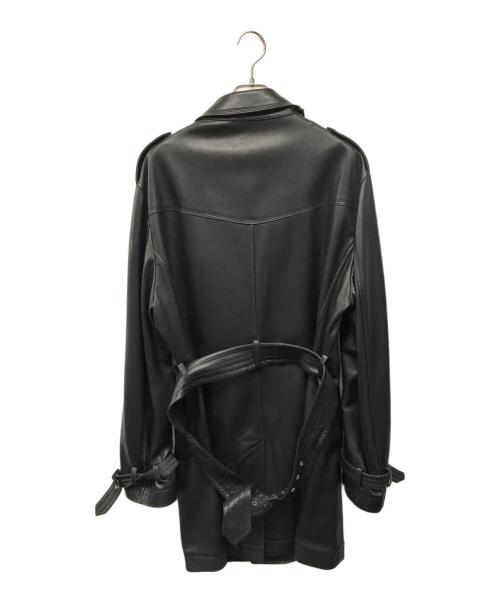 BURBERRY LONDON（バーバリーロンドン）BURBERRY LONDON (バーバリーロンドン) ラムレザーコート　レザートレンチコート ブラック サイズ:SIZE LLの古着・服飾アイテム