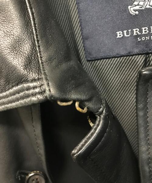 BURBERRY LONDON（バーバリーロンドン）BURBERRY LONDON (バーバリーロンドン) ラムレザーコート　レザートレンチコート ブラック サイズ:SIZE LLの古着・服飾アイテム