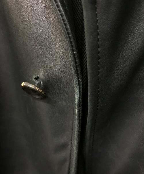 BURBERRY LONDON（バーバリーロンドン）BURBERRY LONDON (バーバリーロンドン) ラムレザーコート　レザートレンチコート ブラック サイズ:SIZE LLの古着・服飾アイテム
