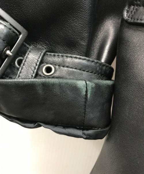 BURBERRY LONDON（バーバリーロンドン）BURBERRY LONDON (バーバリーロンドン) ラムレザーコート　レザートレンチコート ブラック サイズ:SIZE LLの古着・服飾アイテム
