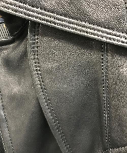 BURBERRY LONDON（バーバリーロンドン）BURBERRY LONDON (バーバリーロンドン) ラムレザーコート　レザートレンチコート ブラック サイズ:SIZE LLの古着・服飾アイテム
