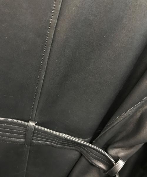 BURBERRY LONDON（バーバリーロンドン）BURBERRY LONDON (バーバリーロンドン) ラムレザーコート　レザートレンチコート ブラック サイズ:SIZE LLの古着・服飾アイテム