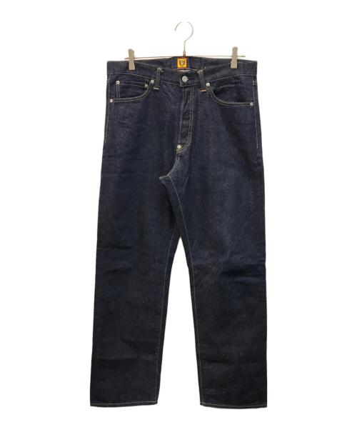 HUMAN MADE（ヒューマンメイド）HUMAN MADE (ヒューマンメイド) ハート刺繍シンチバッグデニムパンツ RELAX DENIM PANTS インディゴ サイズ:81cm (W32)の古着・服飾アイテム