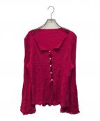 NADIA WIREナディアワイヤー）の古着「Lace Wool Cardigan(レース ウール カーディガン)」｜ピンク