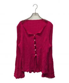 NADIA WIRE（ナディアワイヤー）の古着「Lace Wool Cardigan(レース ウール カーディガン)」｜ピンク