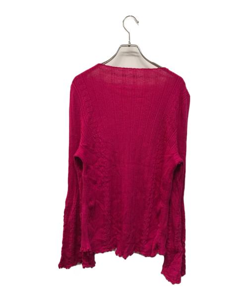 NADIA WIRE（ナディアワイヤー）NADIA WIRE (ナディアワイヤー) Lace Wool Cardigan(レース ウール カーディガン) ピンク サイズ:Sの古着・服飾アイテム