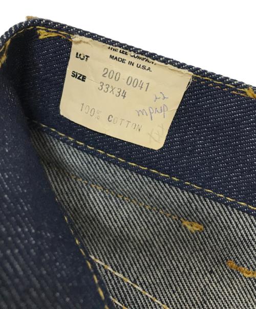 LEE（リー）LEE (リー) 200デニムパンツ　アメリカ製 フラッシャー付き 42TALONジップ ネイビー サイズ:W33×L34 未使用品の古着・服飾アイテム