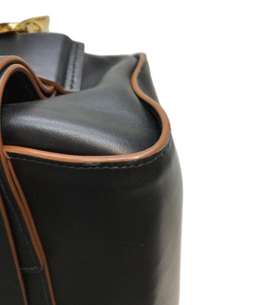 PRADA（プラダ）PRADA (プラダ) ボウリング リボンバッグ レザーハンドバッグ イタリア製 ブラック×ブラウン NERO Cの古着・服飾アイテム