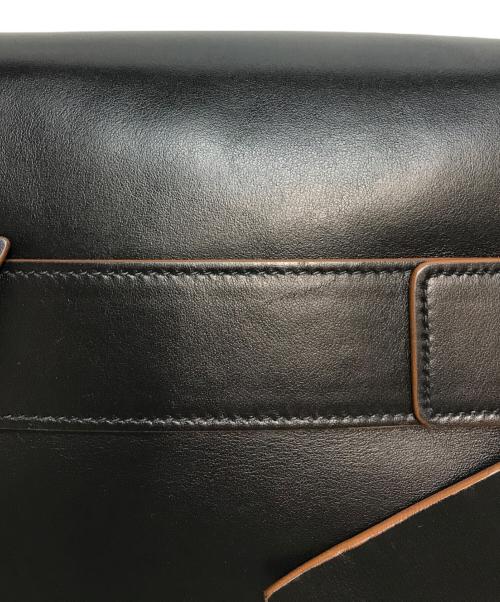 PRADA（プラダ）PRADA (プラダ) ボウリング リボンバッグ レザーハンドバッグ イタリア製 ブラック×ブラウン NERO Cの古着・服飾アイテム