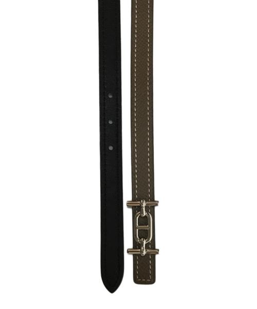 HERMES（エルメス）HERMES (エルメス) アンクル リバーシブル レザーベルト 13MM フランス製 グレーの古着・服飾アイテム
