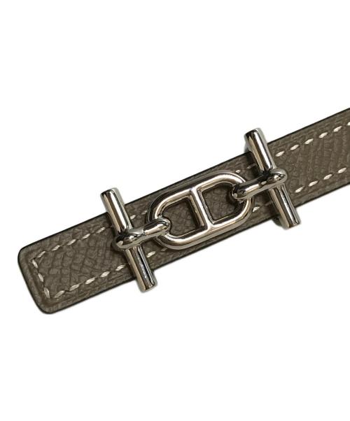 HERMES（エルメス）HERMES (エルメス) アンクル リバーシブル レザーベルト 13MM フランス製 グレーの古着・服飾アイテム
