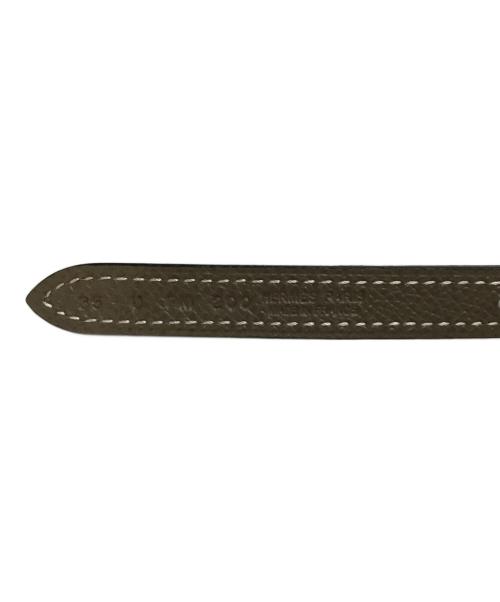 HERMES（エルメス）HERMES (エルメス) アンクル リバーシブル レザーベルト 13MM フランス製 グレーの古着・服飾アイテム