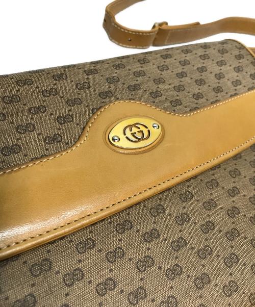 GUCCI（グッチ）GUCCI (グッチ) ヴィンテージレザーショルダーショルダーバッグ ベージュの古着・服飾アイテム