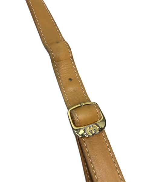 GUCCI（グッチ）GUCCI (グッチ) ヴィンテージレザーショルダーショルダーバッグ ベージュの古着・服飾アイテム