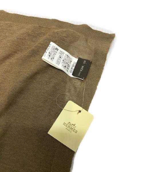 HERMES（エルメス）HERMES (エルメス) 大判リネンシルクストール ブラウンの古着・服飾アイテム