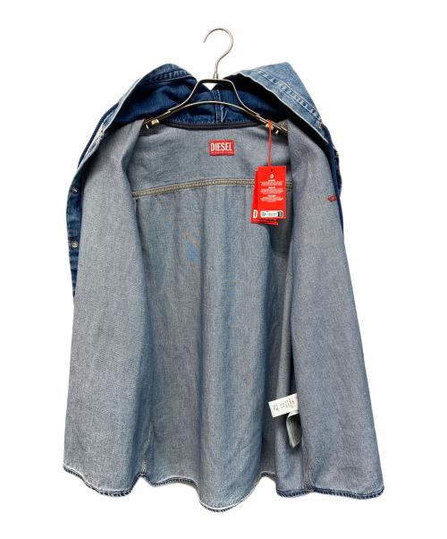 DIESEL（ディーゼル）DIESEL (ディーゼル) オーバーサイズ フード デニム シャツ ジャケット パーカー インディゴ サイズ:SIZE XSの古着・服飾アイテム
