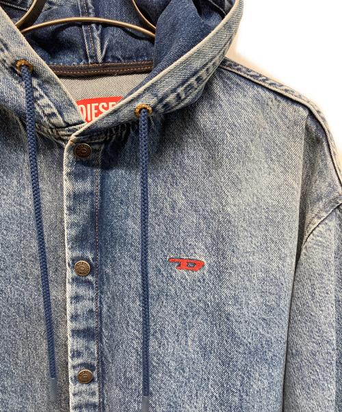 DIESEL（ディーゼル）DIESEL (ディーゼル) オーバーサイズ フード デニム シャツ ジャケット パーカー インディゴ サイズ:SIZE XSの古着・服飾アイテム