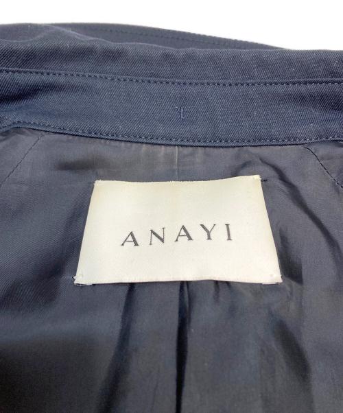 ANAYI（アナイ）ANAYI (アナイ) ウールポリエステルブレンドロングコート ネイビー サイズ:Mの古着・服飾アイテム