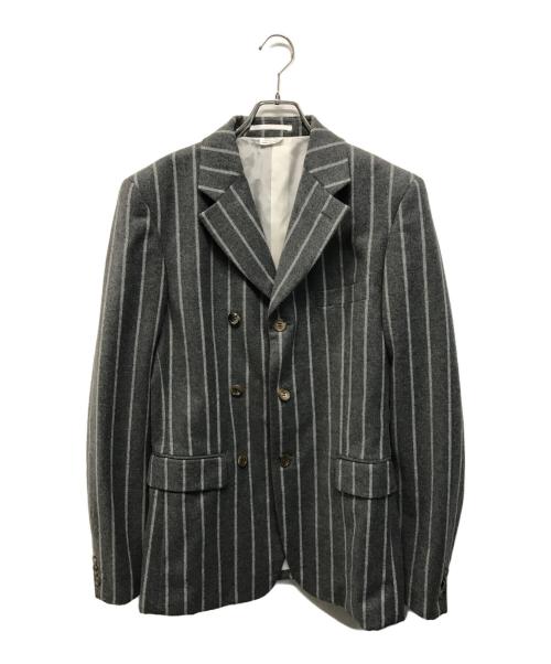 COMME des GARCONS HOMME PLUS（コムデギャルソンオムプリュス）COMME des GARCONS HOMME PLUS (コムデギャルソンオムプリュス) ダブルボタンジャケット 2024AW 理性の解剖学期 グレー×ホワイト サイズ:Mの古着・服飾アイテム