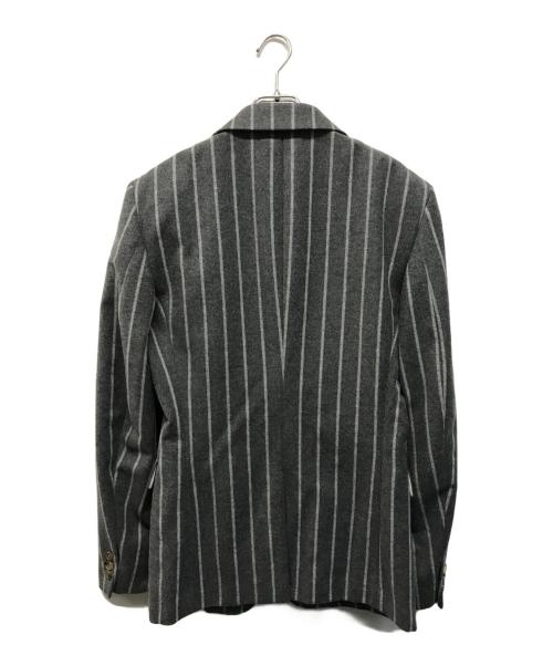 COMME des GARCONS HOMME PLUS（コムデギャルソンオムプリュス）COMME des GARCONS HOMME PLUS (コムデギャルソンオムプリュス) ダブルボタンジャケット 2024AW 理性の解剖学期 グレー×ホワイト サイズ:Mの古着・服飾アイテム