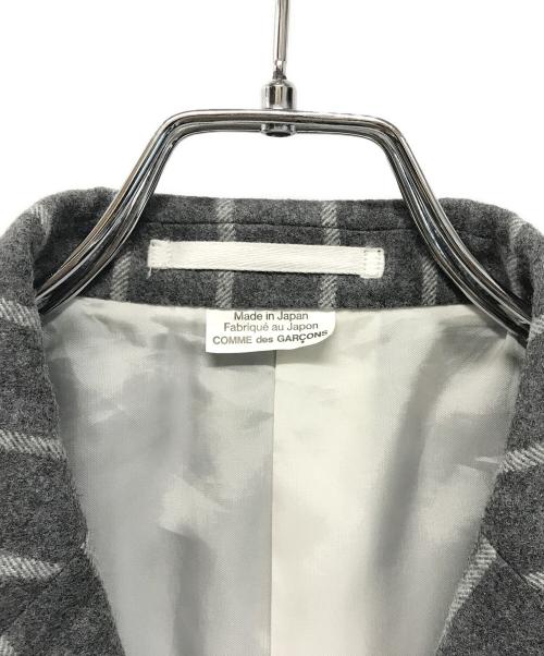 COMME des GARCONS HOMME PLUS（コムデギャルソンオムプリュス）COMME des GARCONS HOMME PLUS (コムデギャルソンオムプリュス) ダブルボタンジャケット 2024AW 理性の解剖学期 グレー×ホワイト サイズ:Mの古着・服飾アイテム