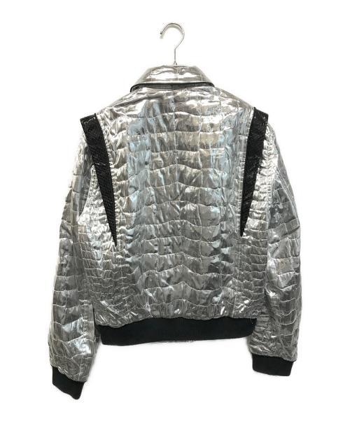 CELINE（セリーヌ）CELINE (セリーヌ) 19SS クロコダイルパターンラメテディブルゾン シルバー サイズ:50の古着・服飾アイテム