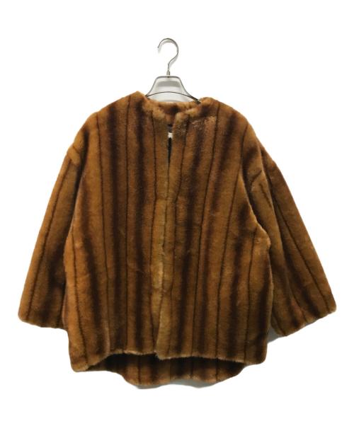 a point etc（アー ポワン ウテセ）a point etc (アー ポワン ウテセ) ファージャケット ブラウン サイズ:SIZE TUの古着・服飾アイテム
