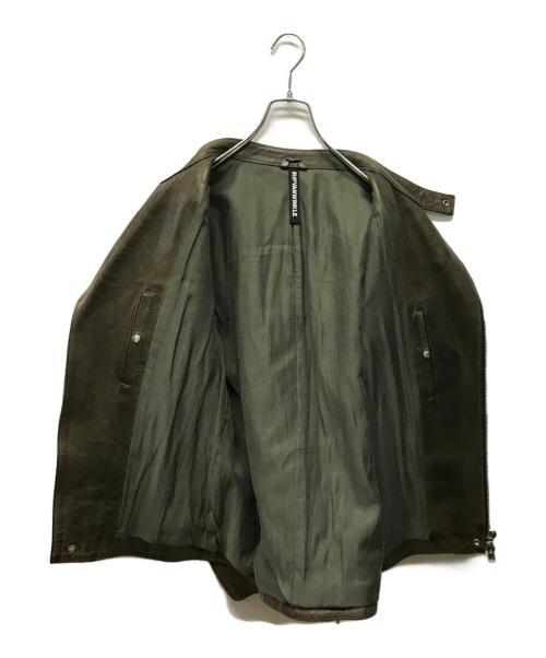 ripvanwinkle（リップヴァンウィンクル）ripvanwinkle (リップヴァンウィンクル) S.W DEER SKIN RIDERS ダブルライダースジャケット オリーブ サイズ:SIZE 4の古着・服飾アイテム