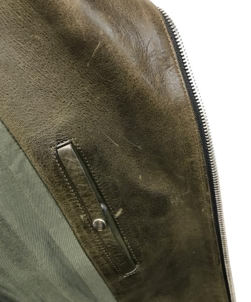 ripvanwinkle（リップヴァンウィンクル）ripvanwinkle (リップヴァンウィンクル) S.W DEER SKIN RIDERS ダブルライダースジャケット オリーブ サイズ:SIZE 4の古着・服飾アイテム