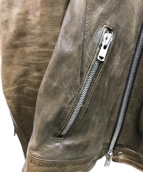 ripvanwinkle（リップヴァンウィンクル）ripvanwinkle (リップヴァンウィンクル) S.W DEER SKIN RIDERS ダブルライダースジャケット オリーブ サイズ:SIZE 4の古着・服飾アイテム