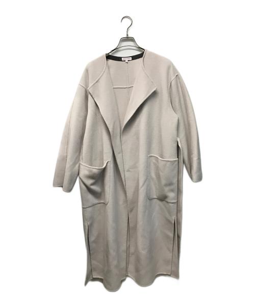 DRESSTERIOR（ドレステリア）DRESSTERIOR (ドレステリア) Super140's ノーカラーリバーコート ピンク サイズ:SIZE 36の古着・服飾アイテム